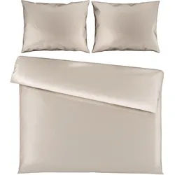 Novel Bettwäsche , Beige , Textil , Uni , 200x200 cm , pflegeleicht, atmungsaktiv, schadstoffgeprüft , Heimtextilien, Bettwäsche & Leintücher, Bettwäsche, Satin-Bettwäsche