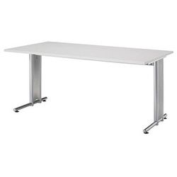 HAMMERBACHER Prokura Schreibtisch lichtgrau rechteckig, C-Fuß-Gestell silber 160,0 x 80,0 cm