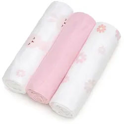 T-TOMI TETRA Cloth Diapers HIGH QUALITY Stoffwindeln Bunnies 70x70 cm 3 St.