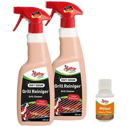 poliboy 99A2601, Grill Reiniger - 2x500ml - mit Möbel-Probe Backofenreiniger (mit aktiv Schaum für kurze Einwirkzeit - Made in Germany)