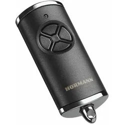 Hörmann Handsender HSE 4 BS 868 MHz schwarz Struktur mit Kappen in Chromoptik 4511561 - schwarz