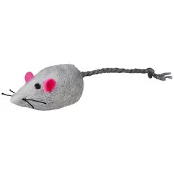 TRIXIE Tierkuscheltier Plüschmäuse weiß/grau mit Schelle grau