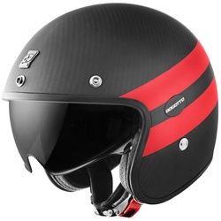 Bogotto V587 Crono Carbon Jethelm, schwarz-rot, Größe S für Männer