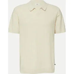 Poloshirt iin Flammgarnstruktur Beige L