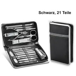 TPFBeauty Maniküre- & Pediküre-Set 21-teilig aus Kunstleder - Rosa