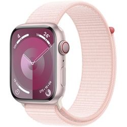 Apple Smartwatch »Watch Series 9 GPS + Cellular 45mm Aluminium«, (Watch OS 10 Sport Loop) Apple Rosa