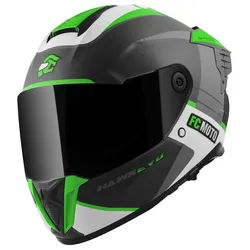 FC-Moto Hawk EVO-X Helm, schwarz-weiss-grün, Größe XL für Männer