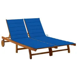 vidaXL Gartenliege 200 x 123 x 85 cm Doppelliege Gartenliege 2-Personen Sonnenliege Rolll braun