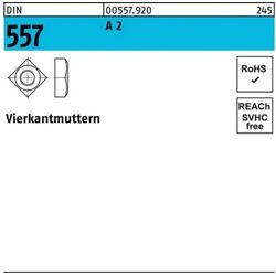 Reyher Muttern 100er Pack Vierkantmutter DIN 557 M6 A 2 100 Stück DIN 557 A 2 Vierka