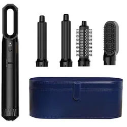 Athlix Lockenstab 5-in-1 Lockenstab Haarstyler Haartrockner Glätteisen Lockenwickler, 1.000 W, 5 Aufsätze, bis 140 Grad schwarz