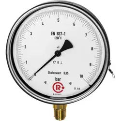 Riegler Feinmessmanometer, G 1/2 radial unten, 0 - 250,0 bar, Ø160, 1172-R