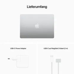 Apple Aktion % | MacBook Air M2, 2022 MLY03D/A Silber Apple M2 Chip mit 10-Core GPU, 8GB RAM, 512GB SSD, macOS - 2022 | Laptop by NBB