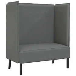 vidaXL Sofa Hoher Rücken Sofa 101cm Dunkelgrau Stoff, 1 Teile grau