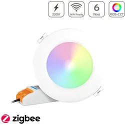 MiBoxer RGB+CCT LED Einbaustrahler rund 2.4GHz WiFi ready - Ausführung: weiss 6W...