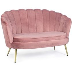 2-Sitzer Sofa Giliola in Samt-Optik, Rosa