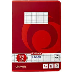 Herlitz Oktavheft »x.book 413633« A6 kariert (Lineatur 52) rot