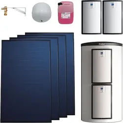 Vaillant Solarthermie-Paket 9.425/6 - 4 Kollektoren VFK 155 V mit Speicher VPS 800/3-7 - 10,04 m2 - 0010042373