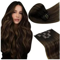 LuxusKollektion Echthaar-Extension Clip Extensions Echthaar Braun Ombre 50cm 50cm-7PCS-150G 3.2 2 8 2