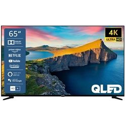 Telefunken QU65K800 QLED-Fernseher (164 cm/65 Zoll, 4K Ultra HD, Smart TV, HDR Dolby Vision, WCG, Triple-Tuner, Bluetooth, HD+ 6 Monate inkl) schwarz