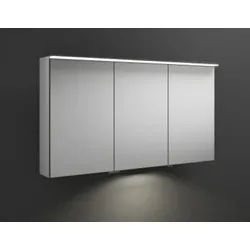 burgbad Junit Spiegelschrank mit horizontaler LED-Aufsatzleuchte SPIZ120, mit LED-Waschtischbeleuchtung, mittlerer Türanschlag rechts, Breite: 1200mm, SPIZ120L