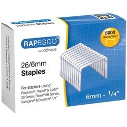 5000er-Pack verzinkte Heftklammern 26/6mm, RAPESCO