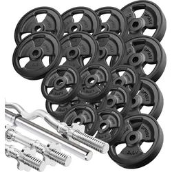 Krafttrainings-Set: Langhantel, SZ-Curlstange & Hantelscheiben 113kg - Marbo Sport