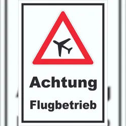HB-Druck Schild Achtung Flugbetrieb A3 (297x420mm)