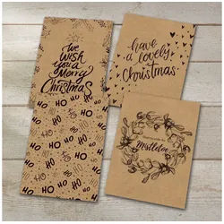 Sigel Designpapier Weihnachts-Postkarten-Set A6 225g Kraftkarton Natural Christmas 24 Stü braun