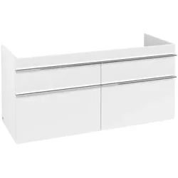 Villeroy & Boch Venticello Unterschrank A93001MS XXL, 125,3x59x50,2cm, Weiß Matt, Griff Chrom