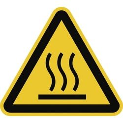 Schild - Warnung vor heißer Oberfläche ISO 7010, Alu, 100 mm SL