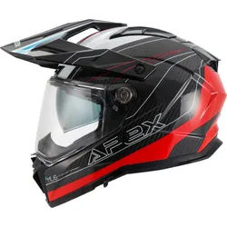 APEX AC500 Carbon Sahara Helm, schwarz-rot-blau, Größe XL für Männer