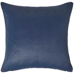 Homescapes Kissenhülle Fischgrät-Muster 45/45 cm , Dunkelblau , Textil , Uni , Quadratisch , 45x45 cm , Heimtextilien, Bezüge, Kissenbezüge