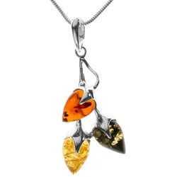 OSTSEE-SCHMUCK Kette mit Anhänger Ostsee-Schmuck Kette mit Anhänger Blüte Kette mit Anhänger Blüte (2-tlg) silberfarben 45 cm