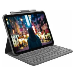 LOGITECH Slim Folio, KeyboardDock für iPad 10 2022, grau, DE