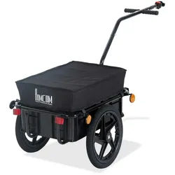 Homcom Fahrradanhänger Lastenanhänger 40 kg Belastbarkeit Transportanhänger Stahl , Schwarz , Metall , 59x80x144 cm , Freizeit & Co, Sport & Fitness, Fahrradanhänger