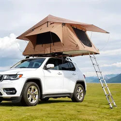 VEVOR Dachzelt Hartschale Autozelt Camping für 2–3 Personen, zusammenklappbares Hartschalen-Dachzelt mit einstellbarer Teleskopleiter Matratze, wasserdicht UV-Schutz für Jeep SUV Van Pickup