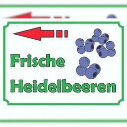 Verkaufsschild Schild Heidelbeeren links A6 (105x148mm)