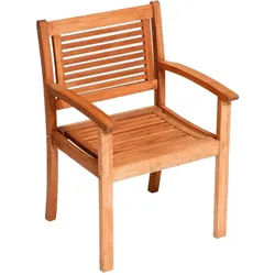 Gardenson Gartensessel , Naturfarben , Holz , Eukalyptusholz , vollmassiv , eckig , 60x90x58 cm , Gartenmöbel, Gartensessel