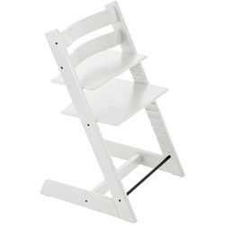 Stokke Hochstuhl , Weiß , Holz , Buche , massiv, Hartholz , 46x79x49 cm , Fußstütze verstellbar, Sitzfläche verstellbar, speichel- und schweißechte Lackierung, höhenverstellbar , Holzmöbel, Sitzgelegenheiten Holz, Hochstühle und Tischsitze Holz