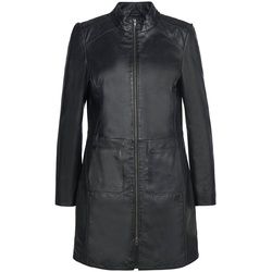 La veste longue en cuir nappa d’agneau souple Emilia Lay noir