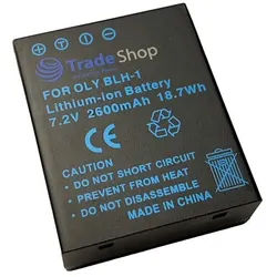 Trade-Shop Akku passend für Olympus BLH-1 OM-D E-M1 Mark II, Mark III E-M1X Kamera-Akku Li-Ion 2600 mAh (7,4 V)