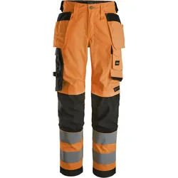 Snickers High-Vis-Damenstretchhose mit Holstertaschen, Warnschutzklasse 2 48 signalorange-schwarz