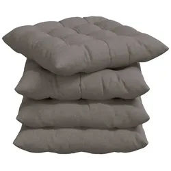 vidaXL Sitzauflage Sitzkissen 4 pcs Taupe 40 x 40 x 6 cm Stoff, (4 St)