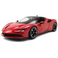 Bburago Modellauto Ferrari SF90 Stradale rot schwarz, Maßstab 1:24 rot|schwarz