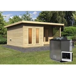 KARIBU Sauna »Kuusalu 8«, BxHxT:509 x 253 x 369 cm, 4 Personen - beige