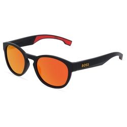 Boss 1452/S Herren-Sonnenbrille Vollrand Panto Kunststoff-Gestell, Schwarz