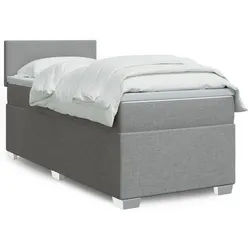 vidaXL Boxspringbett, Boxspringbett mit Matratze Hellgrau 80x200 cm Stoff