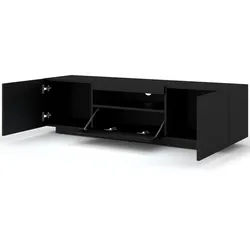 Raumhirsch Furniture Lowboard TV Schrank, RTV Möbel, Wohnmöbel (Maße 150 x 37 x 42/36 (H) cm, 3 Fächer), Hängend oder stehend, Offene Ablage schwarz 150 cm x 42 cm x 37 cm