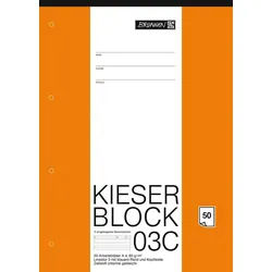 BRUNNEN Collegeblock Brunnen Kieserblock Din A4 Lineatur 3 liniert mit blauem Rand