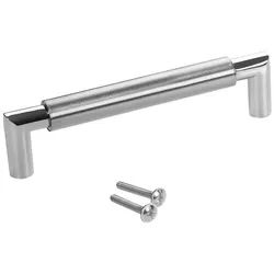 SO-TECH® Möbelgriff Stangengriff E9 echt Edelstahl Ø 16 mm BA 128 - 640 mm (10-St), Bohrlochabstand (BA) 128 mm, silber, inkl. Schrauben silberfarben BA 128 mm